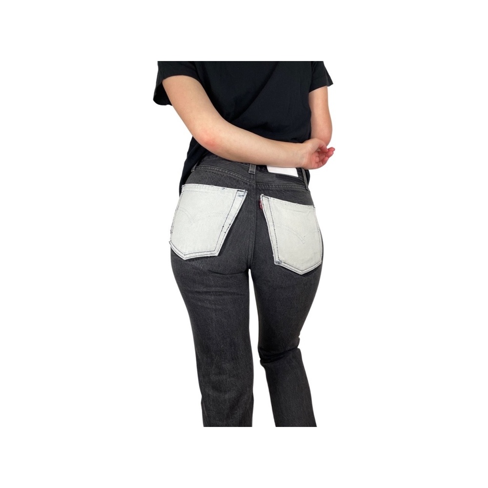 Re/Done High Rise Black & White Contrasting Denim.